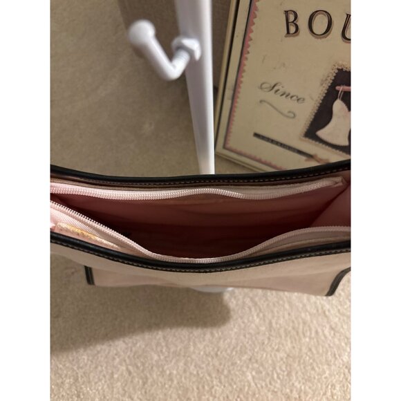 Vintage Ralph Lauren Beige Linen Handbag With Black Leather Trim - Picture 8 of 16